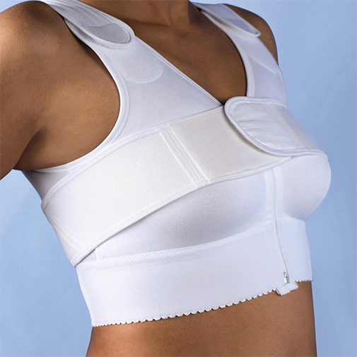 Front Fastening Stretch Post Surgery Bra with Wide Back Support